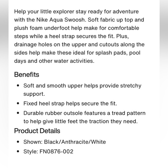 Nike Aqua Swoosh Toddler Little Kids Sandals Water Friendly Clogs Mules Size 11 - Picture 2 of 14